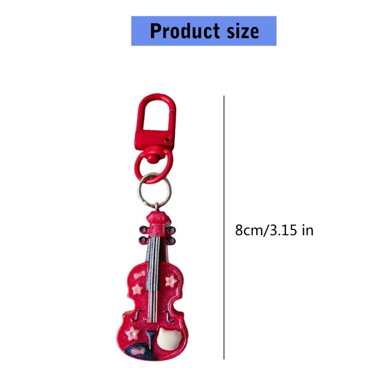 Giữ Móc khóa đàn Violin mèo quyến rũ Trang sức thời trang di động cho học sinh