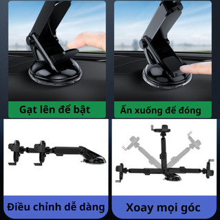 Giá đỡ điện thoại ô tô, xe máy..đế hút dính chân, kẹp chân chắc chắn nhỏ gọn không che tầm nhìn, không chặn cửa