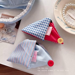 Kẹp tóc tam giác Hàn Quốc pastel nhiều màu – Kẹp gấp gọn vải caro, kẻ sọc vintage dễ thương