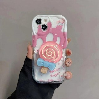 Lollipop Sugar Flower Chain Case cho OPPO A5 A5i A5X A20 A3 Pro A3X A80 A60 A40 A79 A18 A38 A16 A16S A79 A96 A57 4G A15 A15S A35 Girl Vỏ Điện Thoại TPU Trong Suốt