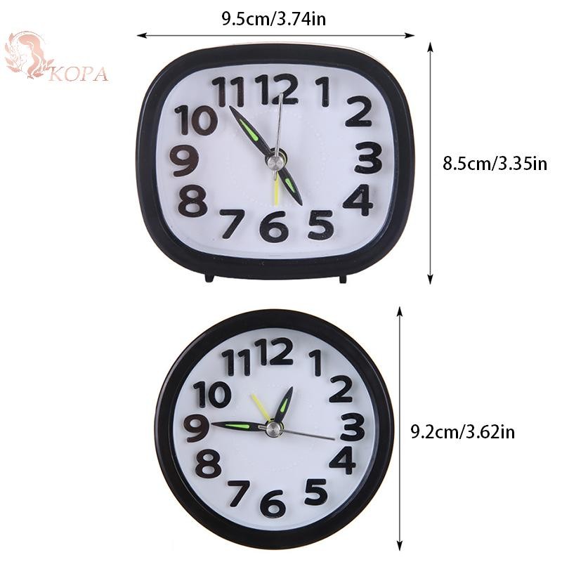 KOPA Vuông Tròn Đồng Hồ Báo Thức Nhỏ Im Lặng Bàn Đồng Hồ Báo Thức Thức Dậy Đồng Hồ Chạy Bằng Pin Đồng Hồ Báo Thức Di Động VN