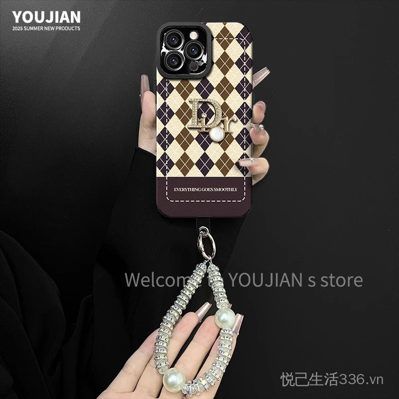 Thích hợp cho iPhone16 Diamond Street Wear Phone Case 13 / 14 / 15promax Eyelid Pattern 7 / 8p Nữ se