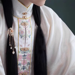 Kẹp tóc tua rua cổ điển phong cách Mori retro màu xanh, phụ kiện tóc bện phù hợp cho style vintage