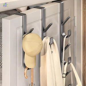 Trên Cửa Móc Không Khoan Treo Lưu Trữ Sắp Xếp Giá 3 / 5 / 7 Móc Tùy Chọn Tròn Góc Đánh Bóng Cho Cửa Đường May 2 Mm Móc Treo Cửa