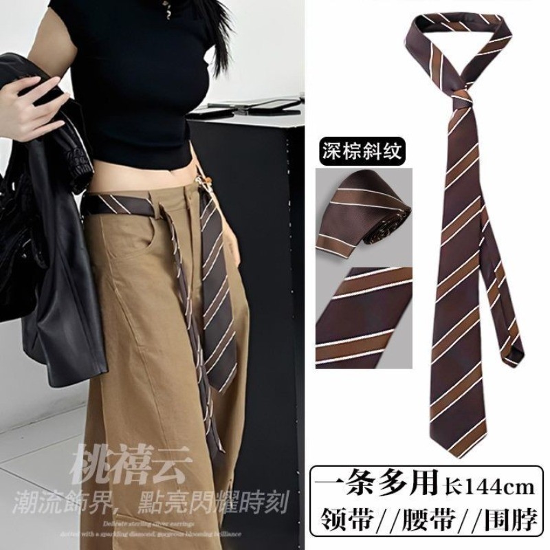 Thắt lưng Unisex khăn lụa sọc cổ điển - Thiết kế thời trang và đa năng