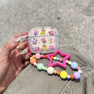 Pink Peppa Pig cho AirPods 1 / 2 3 Pro Pro2 Airpod4 Bộ tai nghe Vỏ bảo vệ Bluetooth không dây AirPods Pro 3 4 Vỏ bảo vệ tai nghe