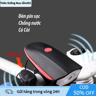 Đèn Pin Sạc Có Còi Chống Nước Cho Xe Đạp Màu Đỏ Hoặc Đen, Thay Đổi Kích Thước, Siêu Sáng, Tiện Lợi, Chất Lượng