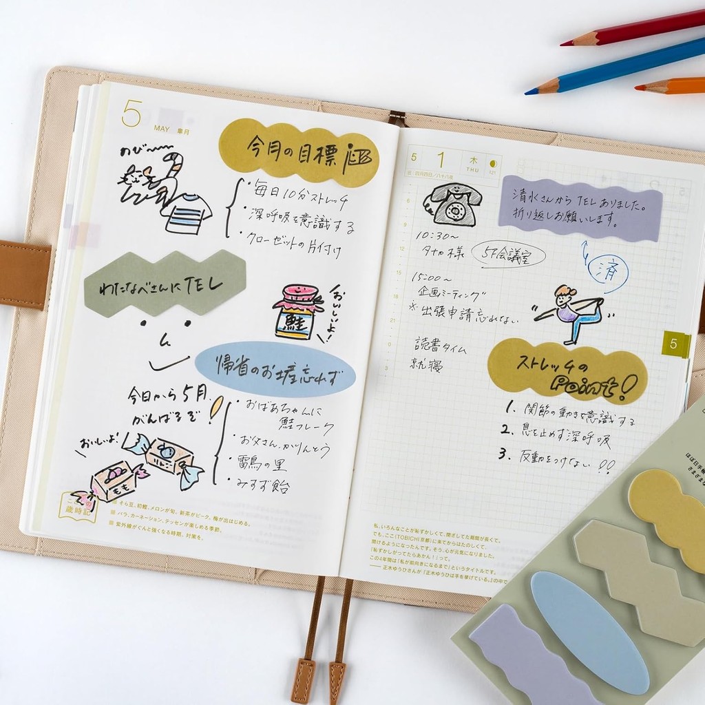 Hobonichi Techo TSUKI no IRO/Sticky Notes Notebook AccessoriesㅤDirect From Japan
