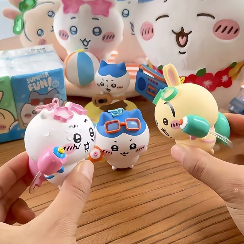 Chiikawa Anime Súng Nước Móc Khóa Hoạt Hình Dễ Thương Bắn Ra Móc Khóa Bãi Biển Mùa Hè PVC Đồ Chơi Quà Tặng Cho Trẻ Em Và Người Lớn Sưu Tập Phụ Kiện