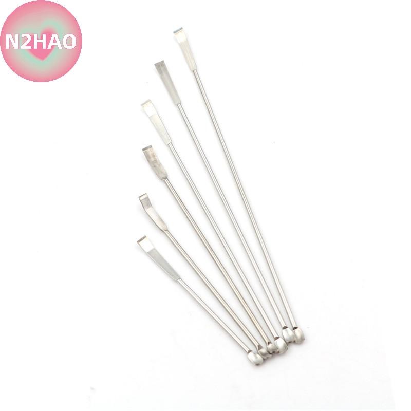 N2HAO Phòng thí nghiệm bằng thép không gỉ Micro Thìa thuốc Muỗng Xẻng Dược phẩm n