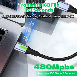 Cáp dữ liệu Elough 0,25M / 0,5M Cáp điện thoại di động USB A đến Type C PD60W Cáp ngắn dữ liệu sạc nhanh cho Power Bank