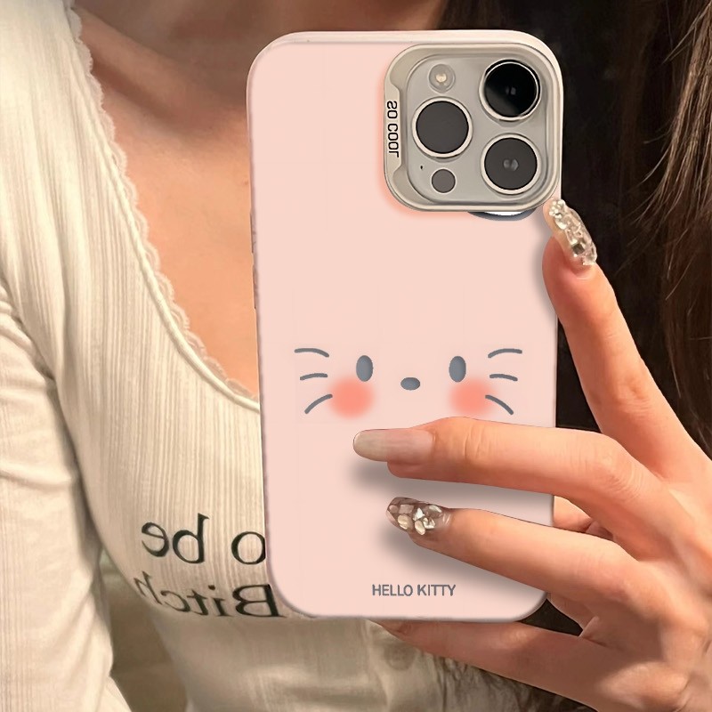 Ốp Lưng iPhone Hình Hello Kitty Tông Hồng - Tương Thích 16/15/14/13/12/11 Pro Max, XS Max, X