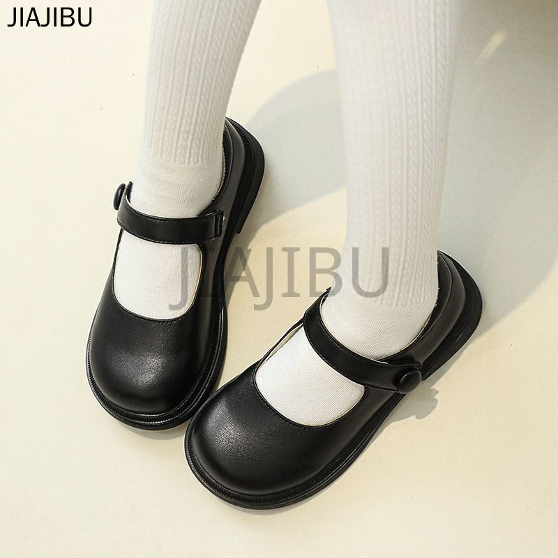 Giày Da Đế Mềm Phong Cách Nhật Bản Dễ Thương Cho Bé Gái Màu Be/đen Dùng Đi Học Korean Fashion Kids Cosplay Platform Mary Jane Doll Shoes Giày Bệt Đế Mềm Chống Trượt Kiểu Dáng Công Chúa Lolita Phong Cách Anh Dành Cho Biểu Diễn Khiêu Vũ