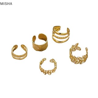 Misa 5 Cái / bộ Đơn Giản Cá Tính Vòng Đeo Tai Hợp Kim Trang Sức Cổ Điển Phụ Kiện Tai Cho Nữ Mặc Dự Tiệc Hàng Ngày