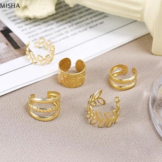 Misa 5 Cái / bộ Đơn Giản Cá Tính Vòng Đeo Tai Hợp Kim Trang Sức Cổ Điển Phụ Kiện Tai Cho Nữ Mặc Dự Tiệc Hàng Ngày