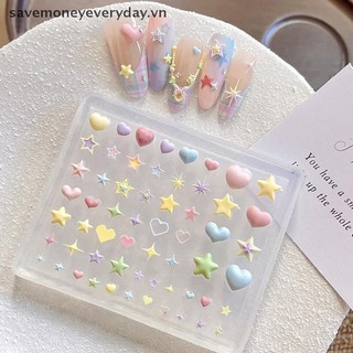 [savemoneyeveryday] Sáng Tạo 3D Heart Star Pentagram Khuôn Làm Móng Tay Silicon DIY Trang Trí Móng Tay Nghệ Thuật Trong Suốt Mẫu Làm Móng Tay Cho Móng Tay Charm [vn]