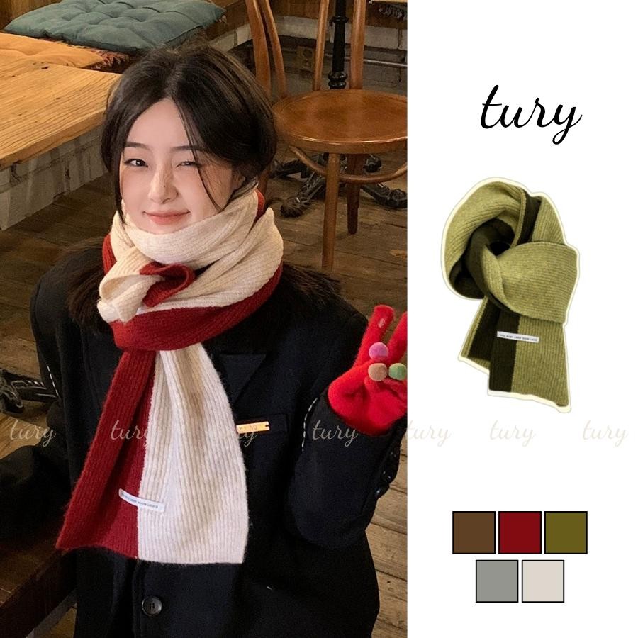 Khăn Quàng Cổ Len Unisex Nam Nữ - Tury - Khăn Choàng Cổ Len Phối 2 Màu Thời Trang Thu Đông - LN020