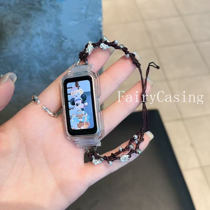 Dây dệt hoa sen Dây đeo cổ tay hạt cho Huawei Band 11 Pro 10 9 8 7 6 Dây đeo cho Huawei Fit 3 / 4 4Pro Vòng đeo tay có thể điều chỉnh