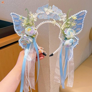 Trẻ em cổ tích tiara tóc vòng có tua rua & hoa - Trang sức cho sinh nhật và sân khấu