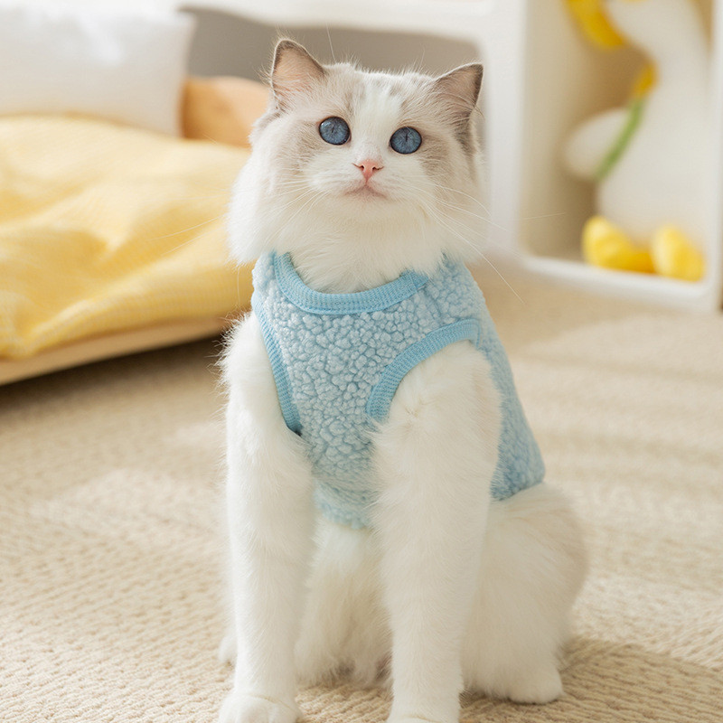 【Ready Stock】 Cat Clothes Autumn and Winter Cute Small Animal Warm Fluffy Jacket Small Dog Kittens Dog Two Feet Apparel Pet Cat Clothing Ugr5