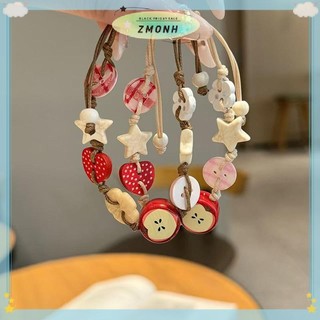 ZMONH Vintage Ngôi Sao Gốm Dây Vòng Tay Cho Nữ Cô Gái Ngọt Ngào Phong Cách Bohemian Có Thể Điều Chỉnh Lắc Tay Trang Sức Phụ Kiện Quà Tặng