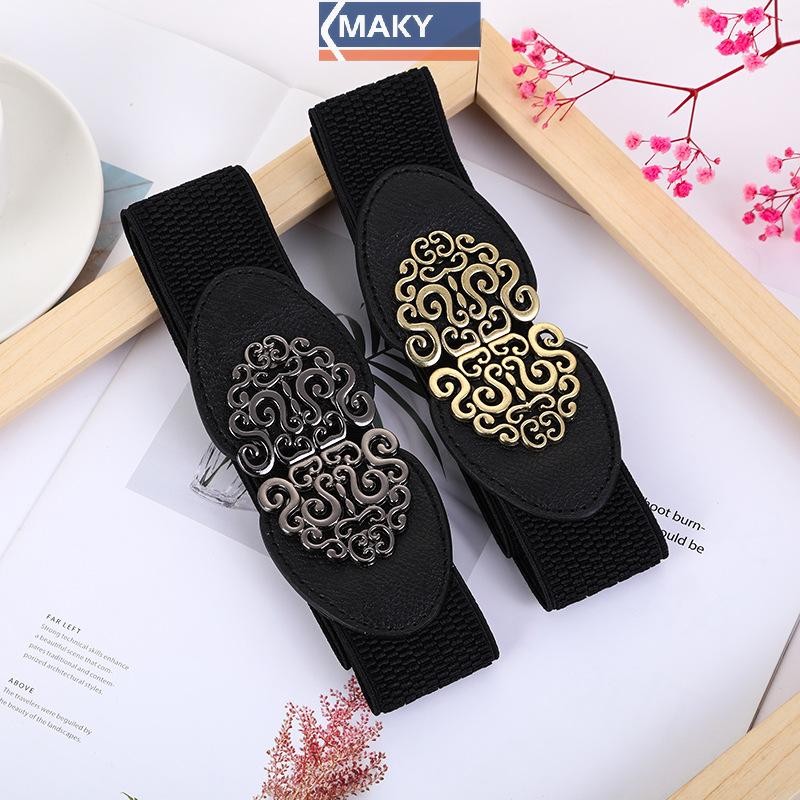 Onetimingcool Thời Trang Hàn Quốc Nữ Trang Trí Co Giãn Thắt Lưng Rộng Khóa Đầm Áo Len Áo Len Thắt Lưng Cho Người Phụ Nữ VN