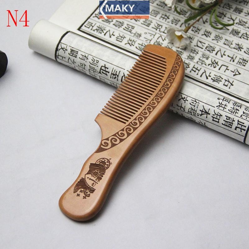 Onetimingcool Lược Gỗ Đào Tự Nhiên Đóng Răng Massage Chống Tĩnh Điện Tóc HealthTools VN