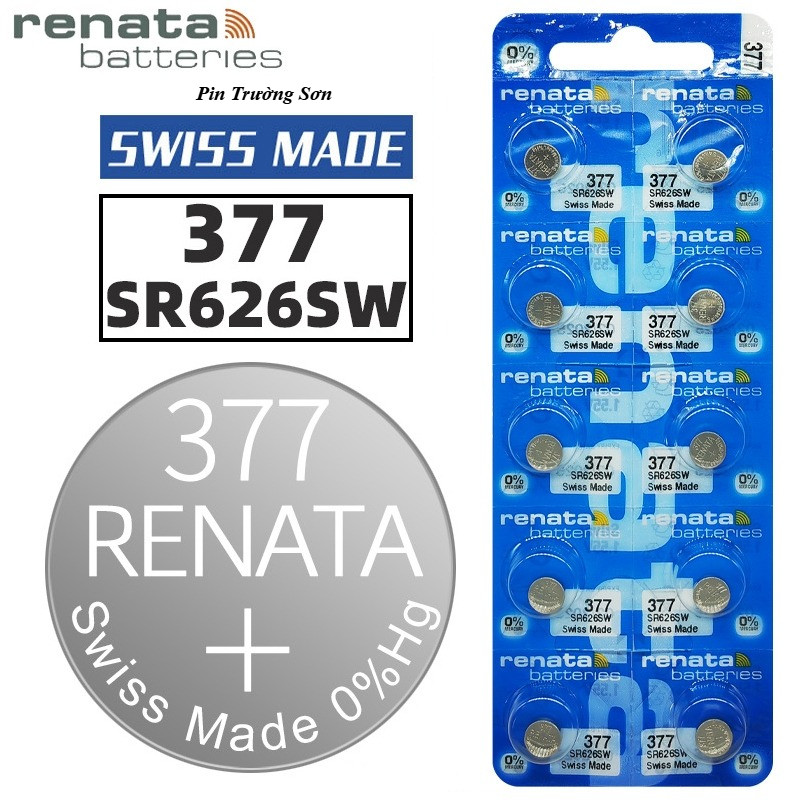 Pin Renata 377 / SR626SW pin đồng hồ Thụy Sỹ chính hãng (vỉ 1 viên ...