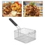 Giỏ lưới chiên GILL, Chiên có thể treo vuông, Bộ lọc thép không gỉ dung tích lớn bền bỉ cho khoai tây chiên gà rán