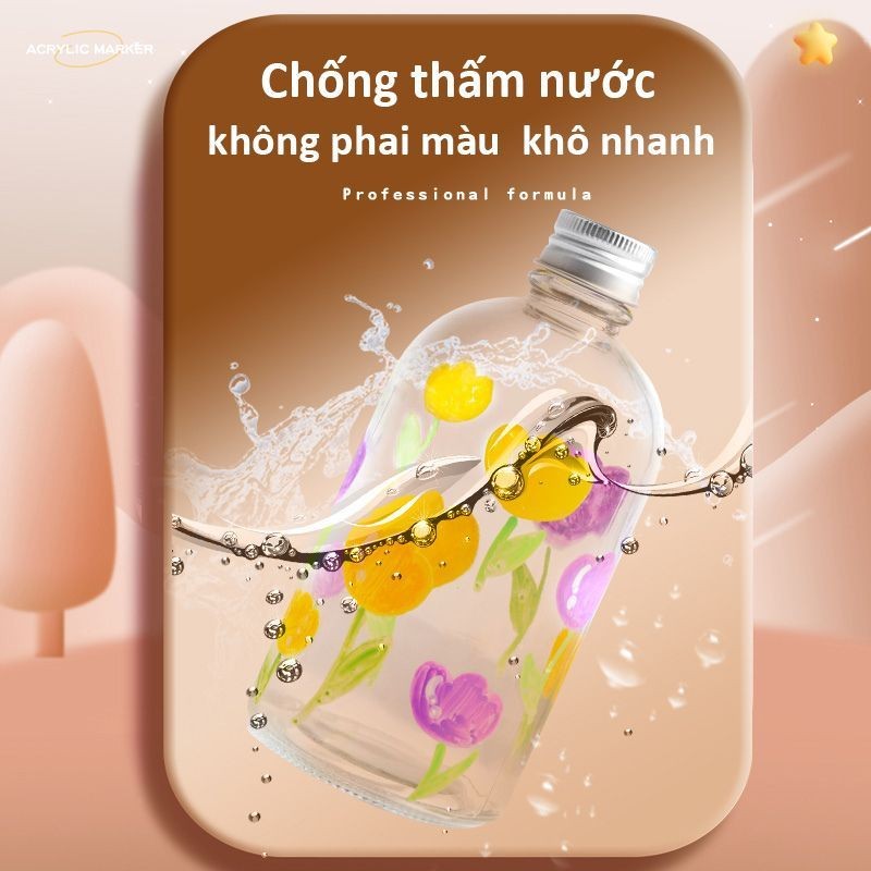 Bút Màu Acrylic Cao Cấp Cho Bé Vẽ Tranh – Hộp 12/24/36/48/60 Màu Vẽ Trên Nhiều Chất Liệu, Tươi Sáng