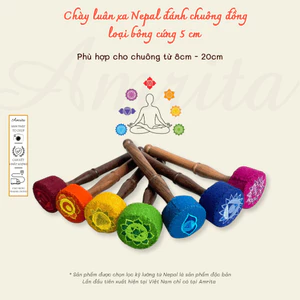 Chày luân xa Nepal đánh chuông đồng loại bông cứng 5 cm - CXNP226