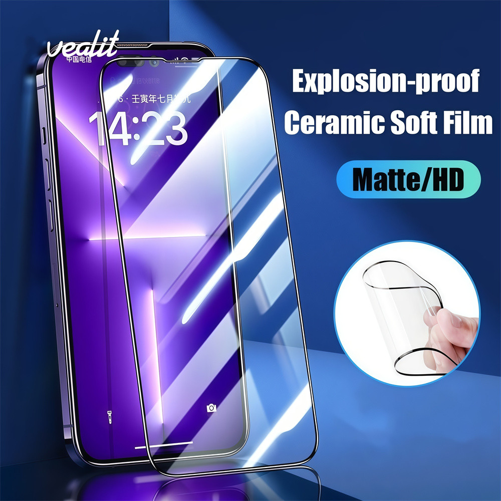 Phim gốm chống cháy nổ mềm cho iPhone 17 Pro Max Air 11 12 13 14 15 16 pro max 16 plus 12 13 mini XR XS max HD tiết kiệm màn hình