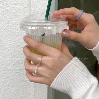 Bộ nhẫn ngọc trai acrylic phong cách Hàn Quốc retro đơn giản cho nữ