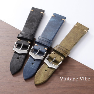 Đá Kết Cấu Vintage Retro Da Thật Chính Hãng Dây Đeo Đồng Hồ 20 Mm 22 Mm Da Bò Da Bò Dây Đồng Hồ Cho SEIKO 5 Diver Cá Ngừ Vòng Tay Nam Nữ