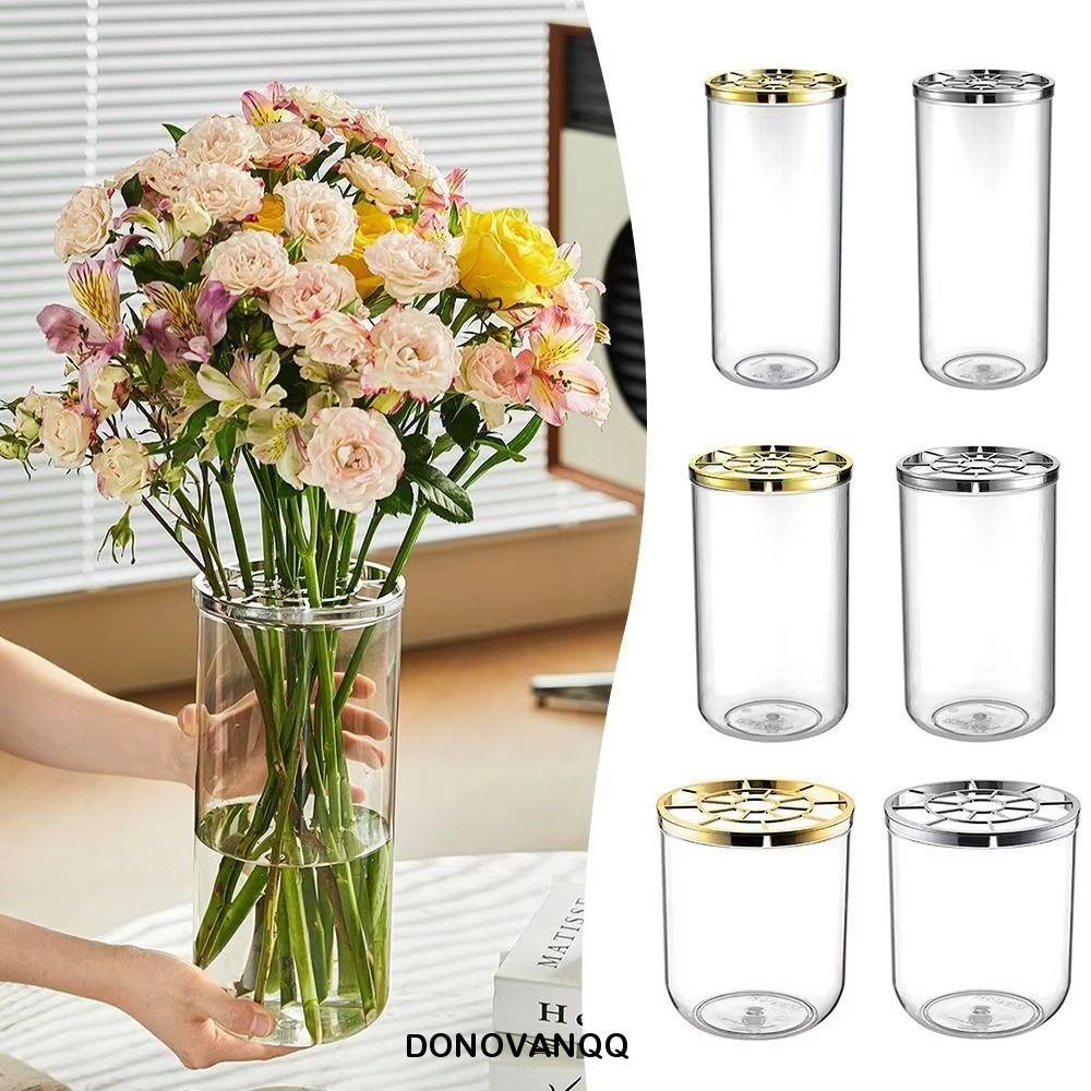 Bình cắm hoa DONOVANQQ, Bình hoa thủy canh dày sáng tạo, Bình xi lanh trong suốt chống rò rỉ hiện đại bền bỉ không thể phá vỡ Trang trí nội thất