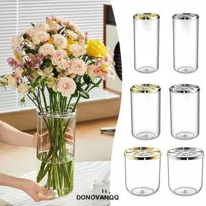 Bình cắm hoa DONOVANQQ, Bình hoa thủy canh dày sáng tạo, Bình xi lanh trong suốt chống rò rỉ hiện đại bền bỉ không thể phá vỡ Trang trí nội thất