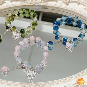 Vòng tay bướm pha lê thời trang Hạt đầy màu sắc Vòng tay đàn hồi quyến rũ Phụ kiện trang sức nữ Quà tặng mới
