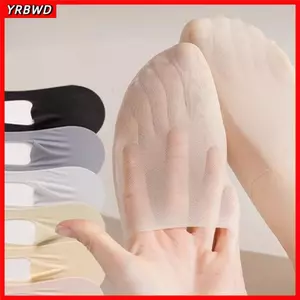 YRBWD 1 Đôi Tất Ngắn Vô Hình, Tất Thuyền Mỏng Thoáng Khí Miệng Nông, Tất Lụa Băng Không Dấu Vết Màu Trơn Chống Trơn Trượt Cho Mùa Hè