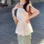 Váy chữ A eo hẹp bằng kem tươi Phong cách sang trọng Mùa xuân Mùa hè Váy Cotton Váy ngắn mong muốn thuần khiết ngọt ngào