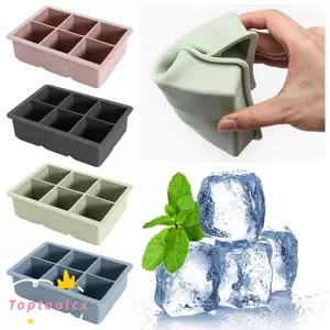 Khuôn làm đá viên TOPTOOLCX, Khay làm đá viên silicon cấp thực phẩm, Máy làm đá hình vuông màu đen xanh xanh xanh hồng có thể tái sử dụng mùa hè