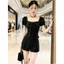 Bộ đồ--Bộ đồ tay phồng thời trang phong cách mới 2026 Nữ Xuân Hè Slim-fit Slimmer Look Bộ đồ hai mảnh ngắn tay