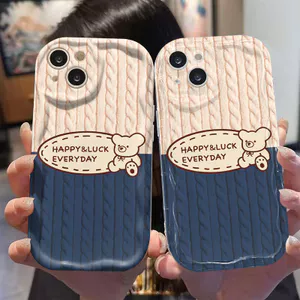 Ốp Lưng Cho OPPO Reno 15 14 13 12 11 10 Pro 8 6 15F 14F 13F 8Z 7Z 6Z A6X A3X A5i A17K A16K A16E A15S A12E Kem gợn Sóng Cong Cạnh Họa Tiết Gấu Dễ Thương NYK444