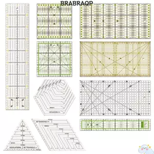 Thước Quilting BRBRAA, Thước Quilting Vuông Đa Kích Thước, Chất Liệu Acrylic Cao Cấp Thước Cắt Vải Dự Án May