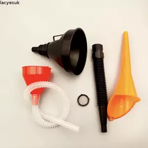 Phễu nhiên liệu ô tô LACYESUK, Ống nối dài vòi phun có thể tháo rời trên ô tô Phễu nạp dầu xe máy, Bộ lọc dầu vòi phun dài bằng nhựa linh hoạt Bộ phễu ô tô đa năng Xe tải