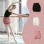 Quần short khiêu vũ LACYESUK, Quần short múa ba lê lưng cao Nylon, Pilates Body-Huging Fit Co Giãn Thắt lưng Quần bong bóng Quần luyện tập múa ba lê
