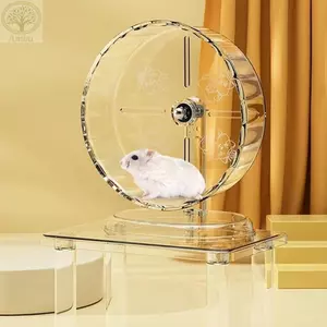 AMBU 1 Bánh xe chạy bộ Hamster, Bánh xe tập thể dục cho thú cưng im lặng mở rộng​, Làm sạch dễ dàng tháo rời Phụ kiện đồ chơi thú cưng nhỏ trong suốt