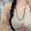 Mới Phong Cách Trung Quốc Nhiều Màu Sắc Gốm Hoa Vòng Cổ Nữ Retro Phong Cách Dân Tộc Đính Hạt Áo Len Dây Xích Niche Thiết Kế Tất Cả Trận Đấu Vòng Cổ