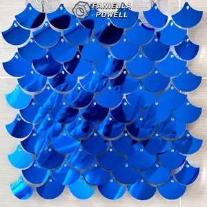 FANIELLAPOWELL Sequin Phông Nền, Áo Tắm Cho Bé Trang Trí Sinh Nhật Bảng Đính Kim Sa Lấp Lánh Trang Trí Tường, Thời Trang Đám Cưới Shimmer Cá Cân Hình Tấm Trang Trí Phông Nền