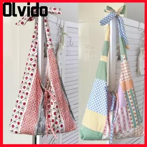 Túi Tote In Hoa OLVIDO, Chất Liệu Cotton Túi Mua Sắm Dung Tích Lớn, Thiết Kế Hai Mặt Có Thể Tái Sử Dụng In Hoa Túi Vải Lớn Du Lịch
