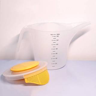 E-WOITD 1500ml Dung Tích Lớn Tốt Nghiệp Cốc Đo Nhựa Rõ Ràng Nướng Cốc Đo Cân Có Nắp Hộ Gia Đình Cốc Nướng Bếp E-WOITD